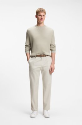 Boss Cotton-blend sweater with ribbed knit stickade tröjor herr – bild 2