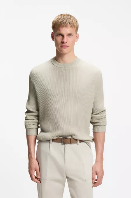 Pull en maille côtelée en coton mélangé