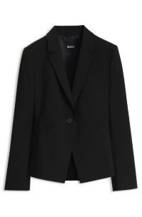 Slim-fit blazer in Italian virgin wool, Black