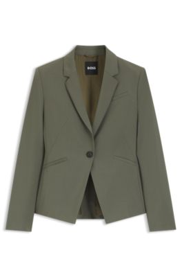 極美品 HUGO BOSS スーパー 110s ウール ブレザー 54 オリーブ BOSS - Slim-fit blazer in Italian virgin wool - Dark Green