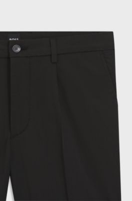 Modern-fit patterned shorts with stretch fabric, Black