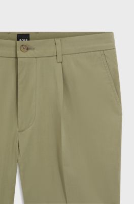 Modern-fit patterned shorts with stretch fabric, Khaki