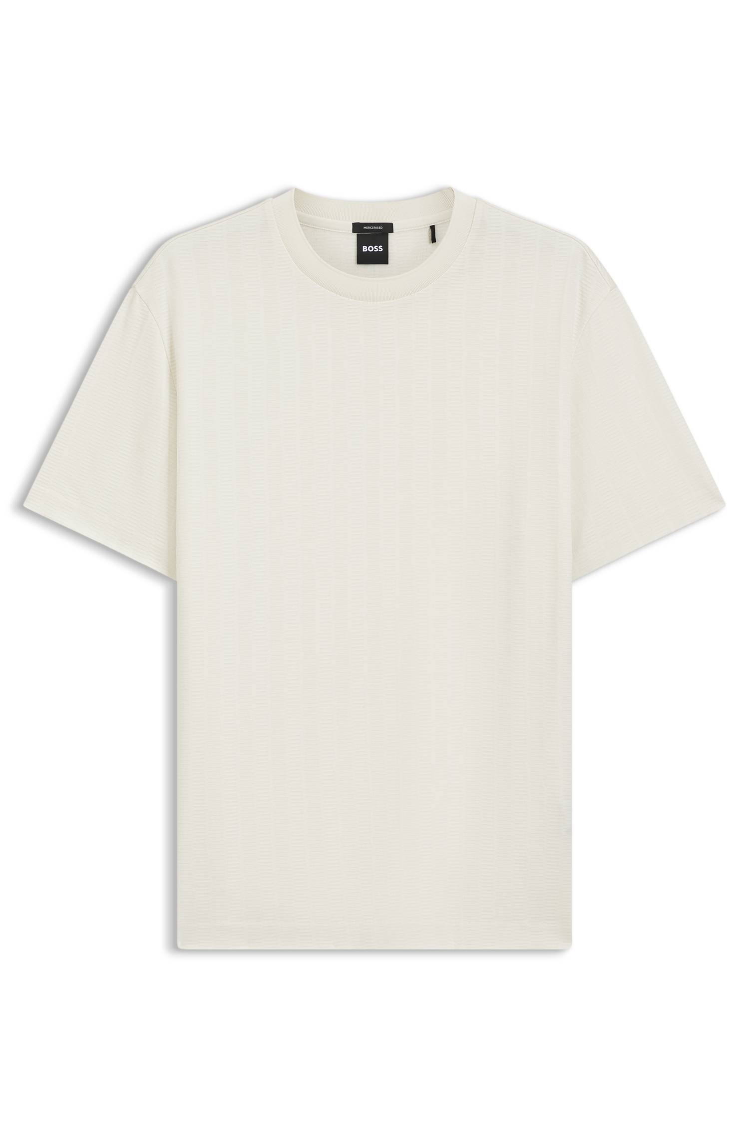 Boss Regular-fit T-shirt in cotton with raised jacquard structure herr – bild 4