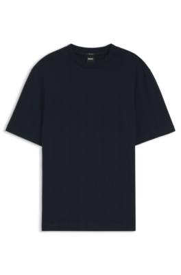 Regular-fit T-shirt in cotton with raised jacquard structure 1