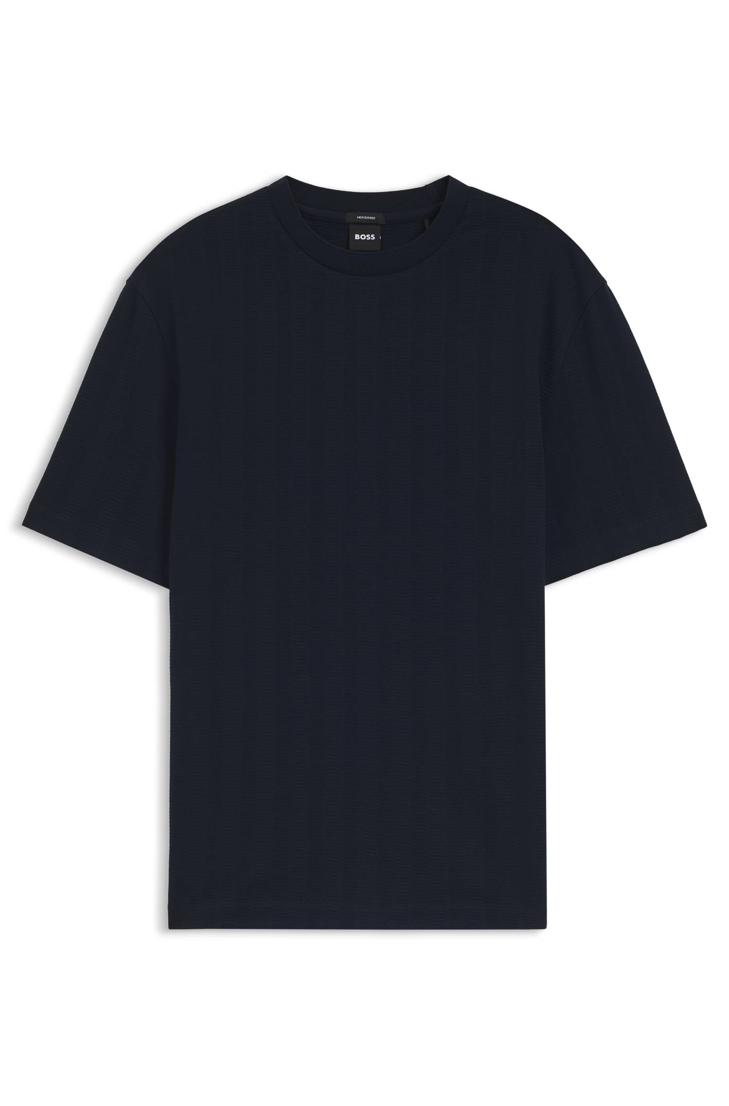 Boss Regular-fit T-shirt in cotton with raised jacquard structure herr – bild 4