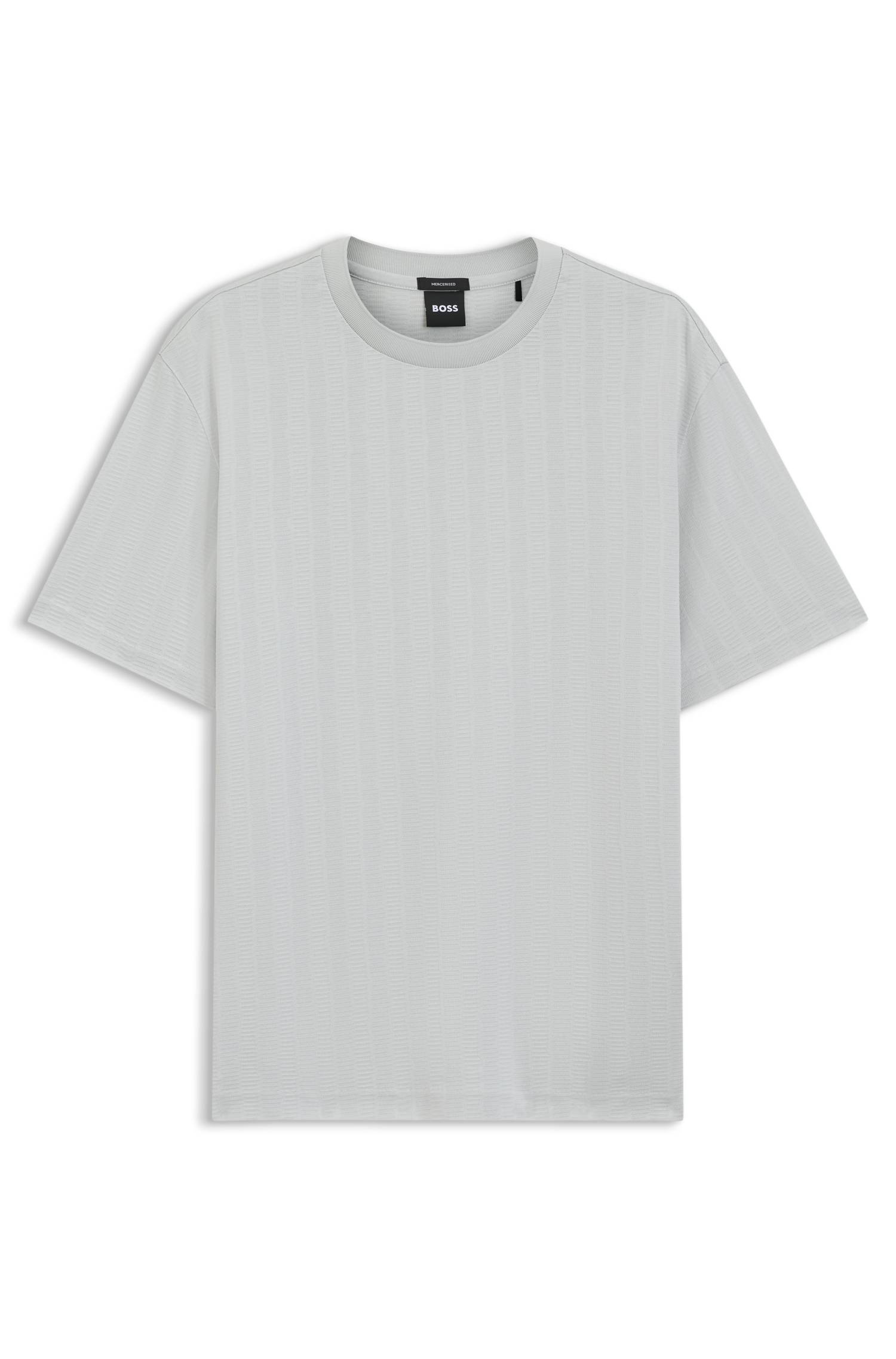 Boss Regular-fit T-shirt in cotton with raised jacquard structure herr – bild 4