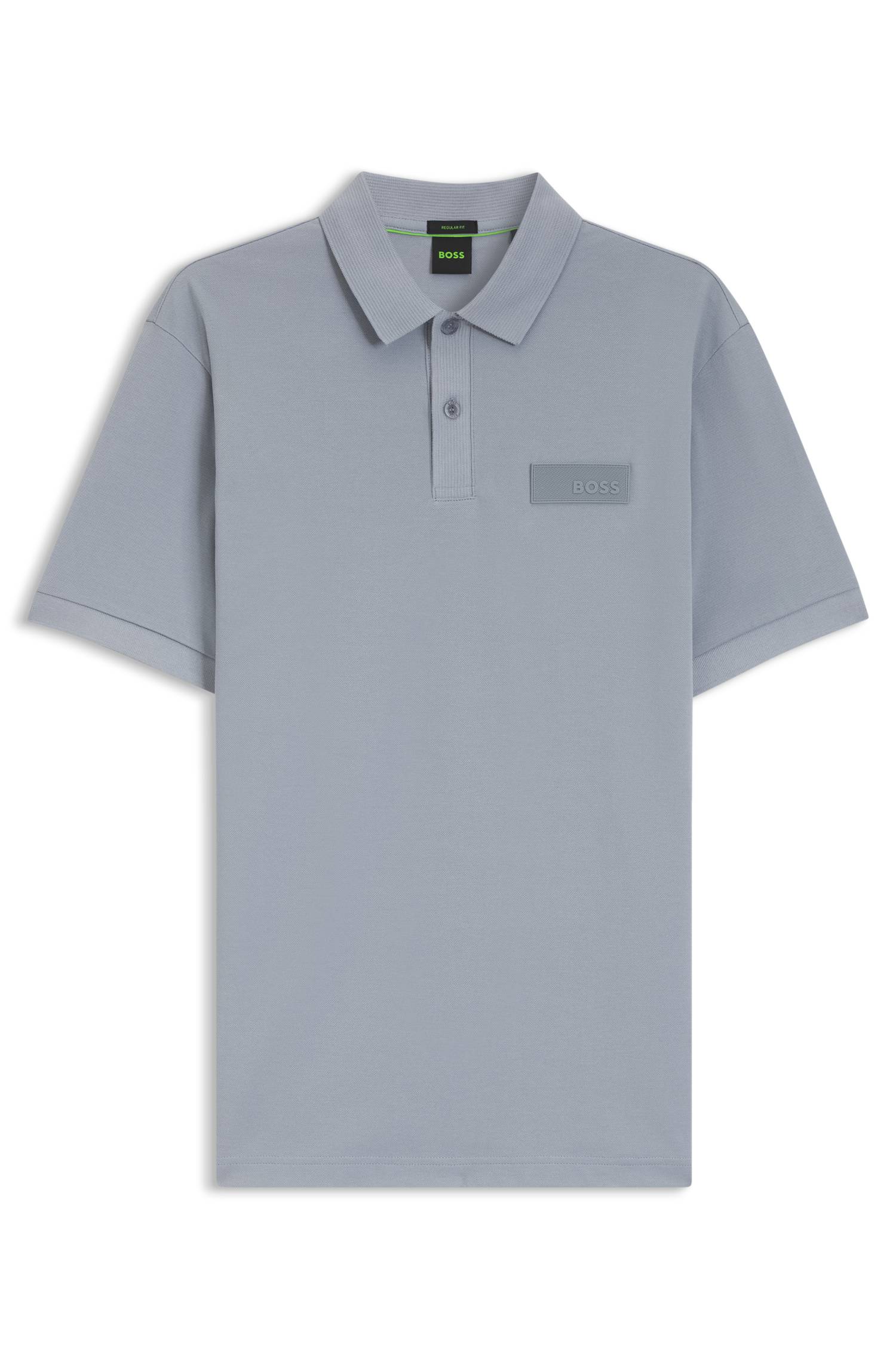 Boss Blågrå Paddy Structure-poloshirt pikéer herr – bild 5