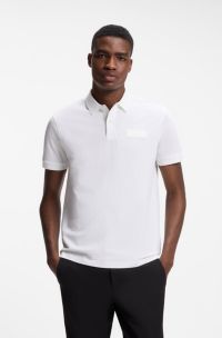Paddy-polo met gestructureerde logopatch, Wit