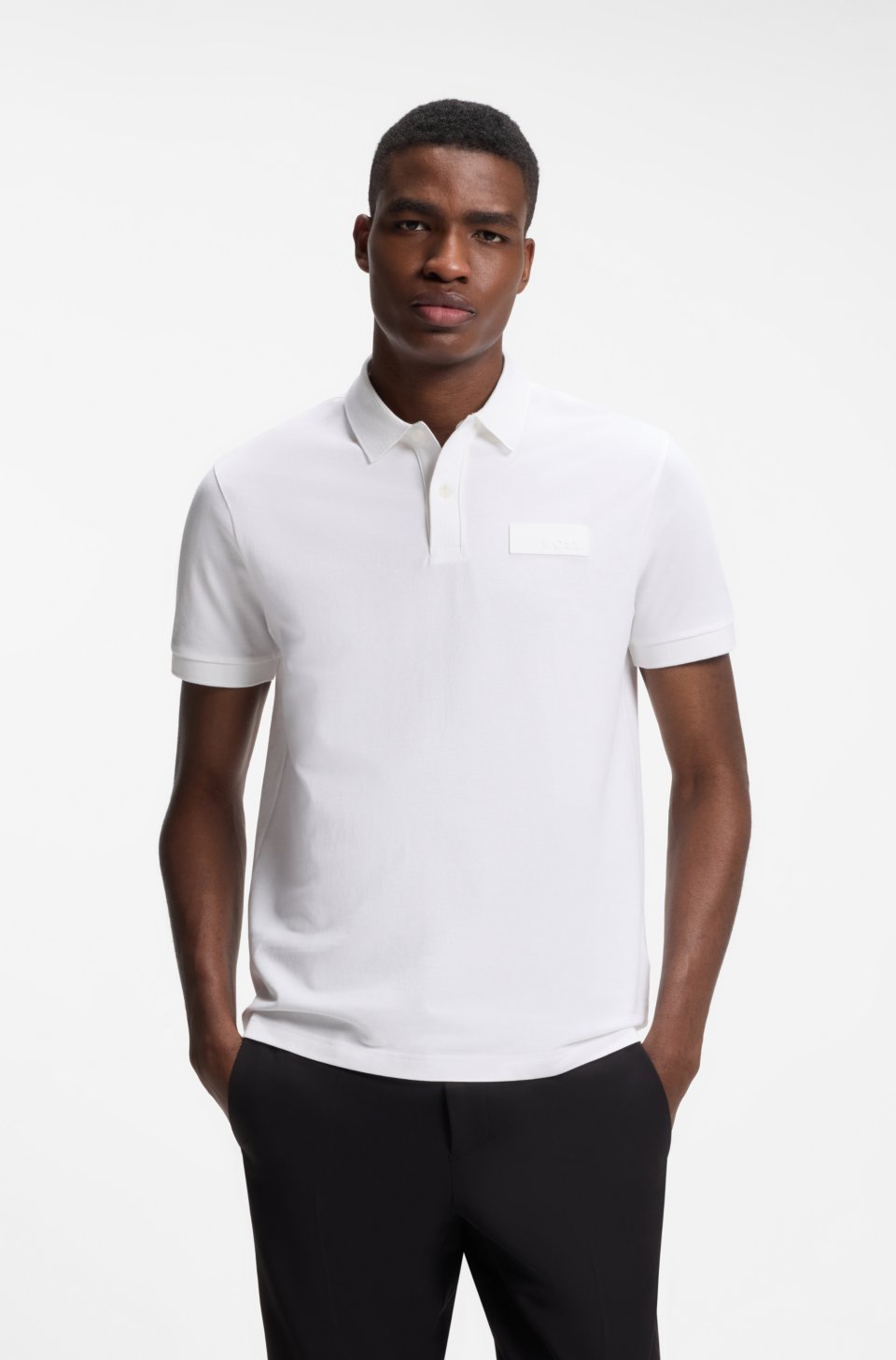 Paddy polo shirt with structured logo patch