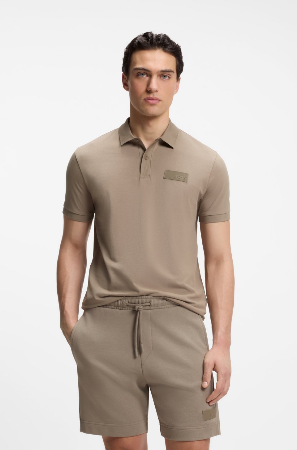 Paddy polo shirt with structured logo patch