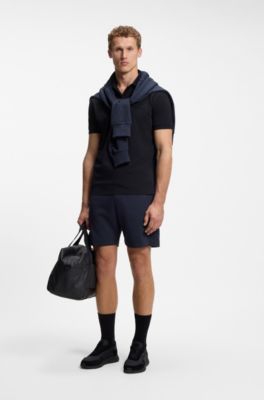Paddy polo shirt with structured logo patch, Dark Blue