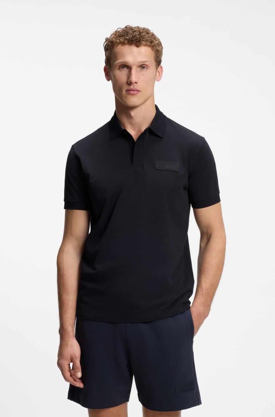 Paddy polo shirt with structured logo patch