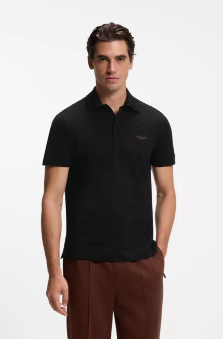 BOSS x ASTON MARTIN polo shirt in mercerised cotton jacquard