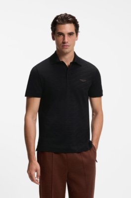 x ASTON MARTIN polo shirt in mercerised cotton jacquard