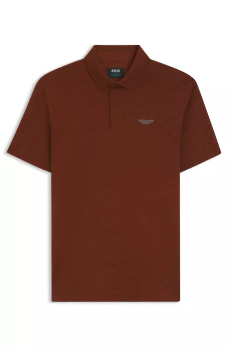BOSS x ASTON MARTIN polo shirt in mercerised cotton jacquard