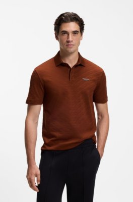 x ASTON MARTIN polo shirt in mercerised cotton jacquard
