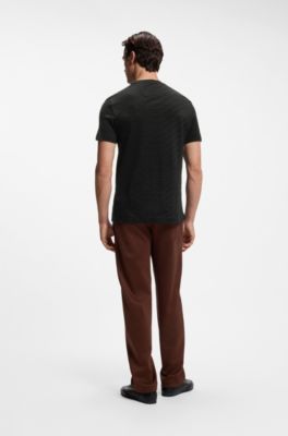 BOSS x ASTON MARTIN T-shirt in mercerised cotton jacquard, Black