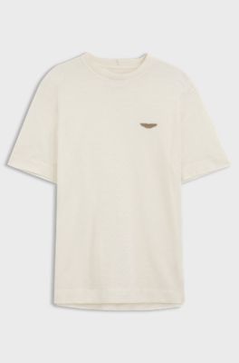 BOSS x ASTON MARTIN T-shirt in mercerised cotton jacquard, Natural