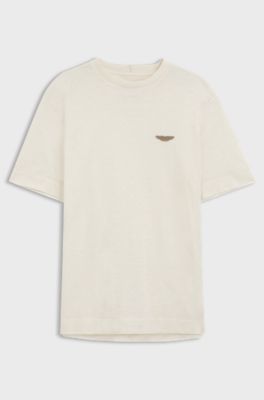 BOSS x ASTON MARTIN T-shirt in mercerised cotton jacquard, Natural