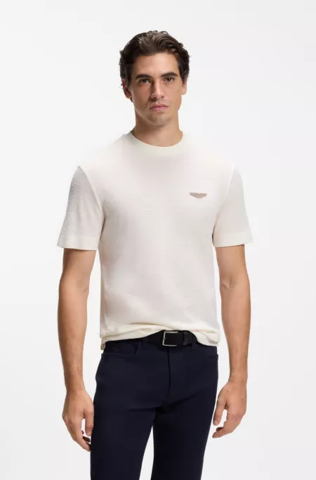 BOSS x ASTON MARTIN T-shirt in mercerised cotton jacquard