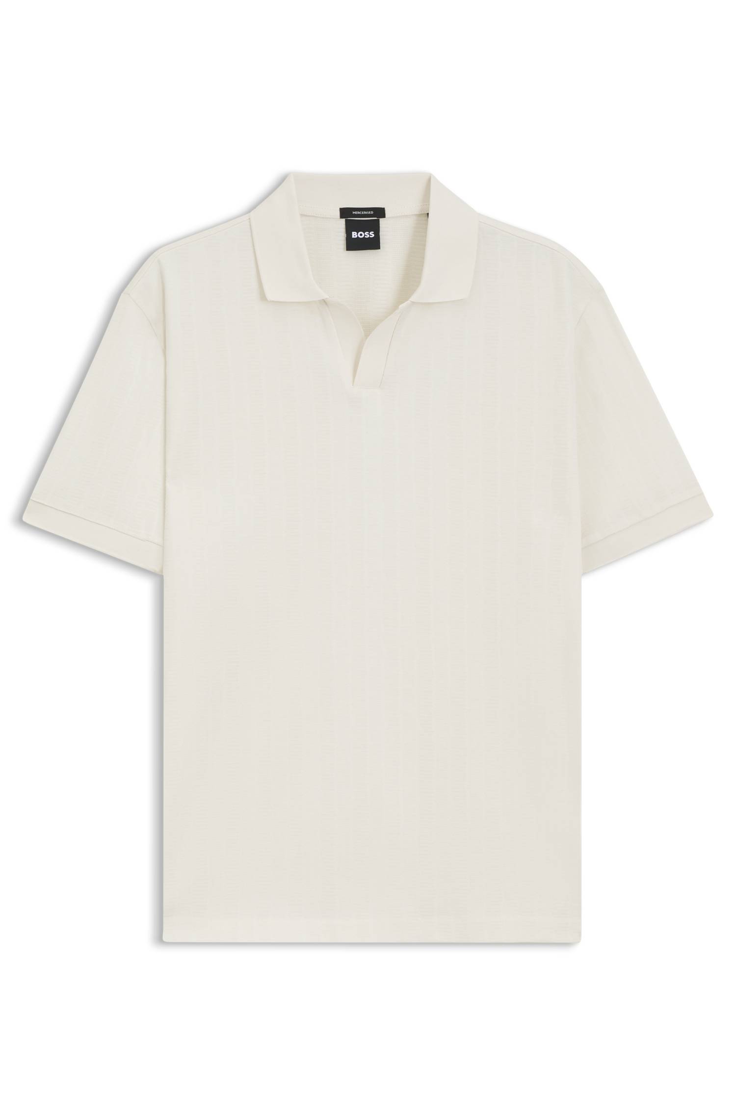 Boss Cotton-jacquard polo shirt with Johnny collar pikéer herr – bild 4