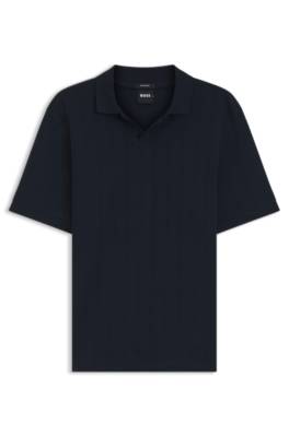 Cotton-jacquard polo shirt with Johnny collar 4