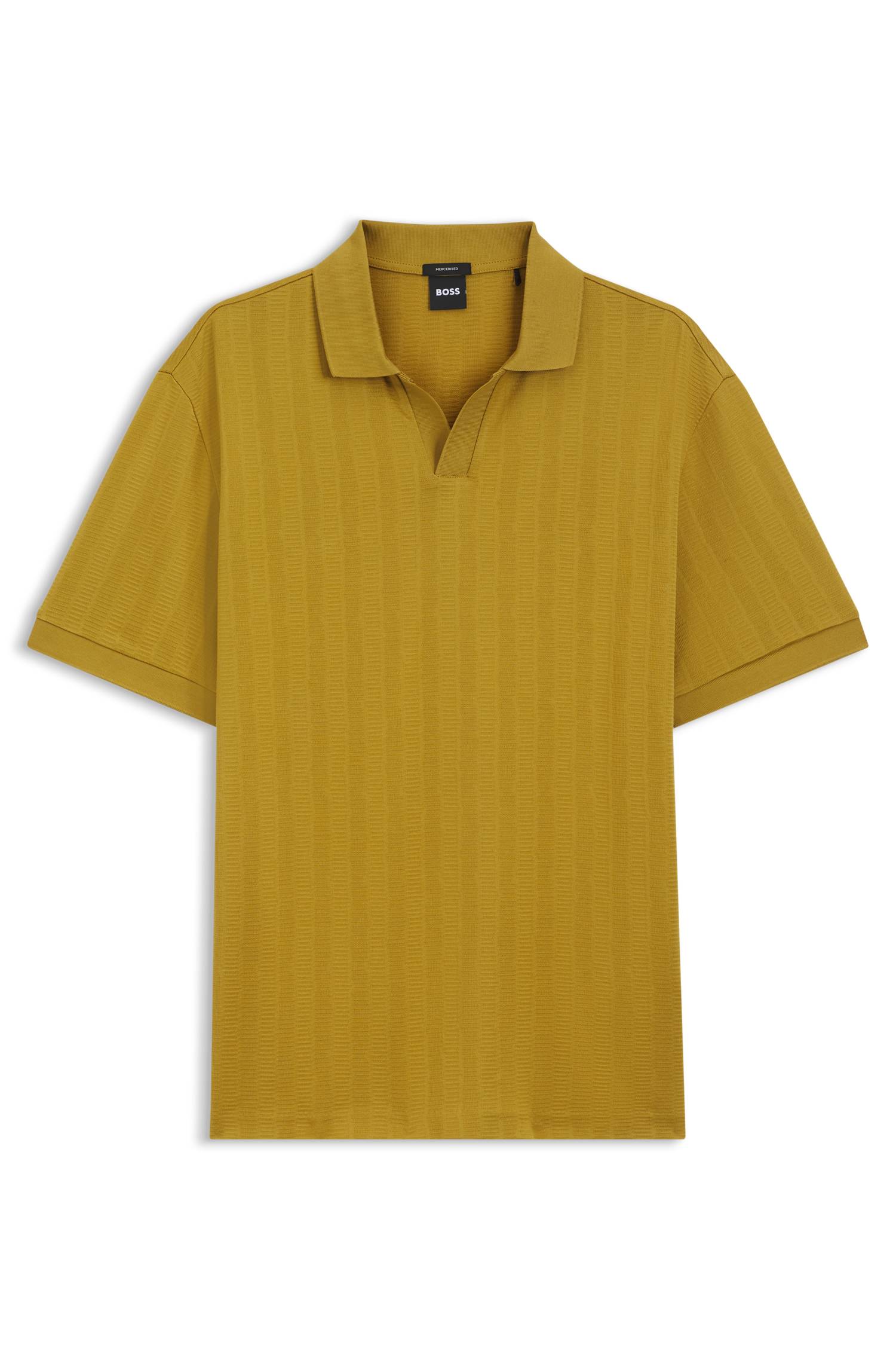 Boss Cotton-jacquard polo shirt with Johnny collar pikéer herr – bild 4