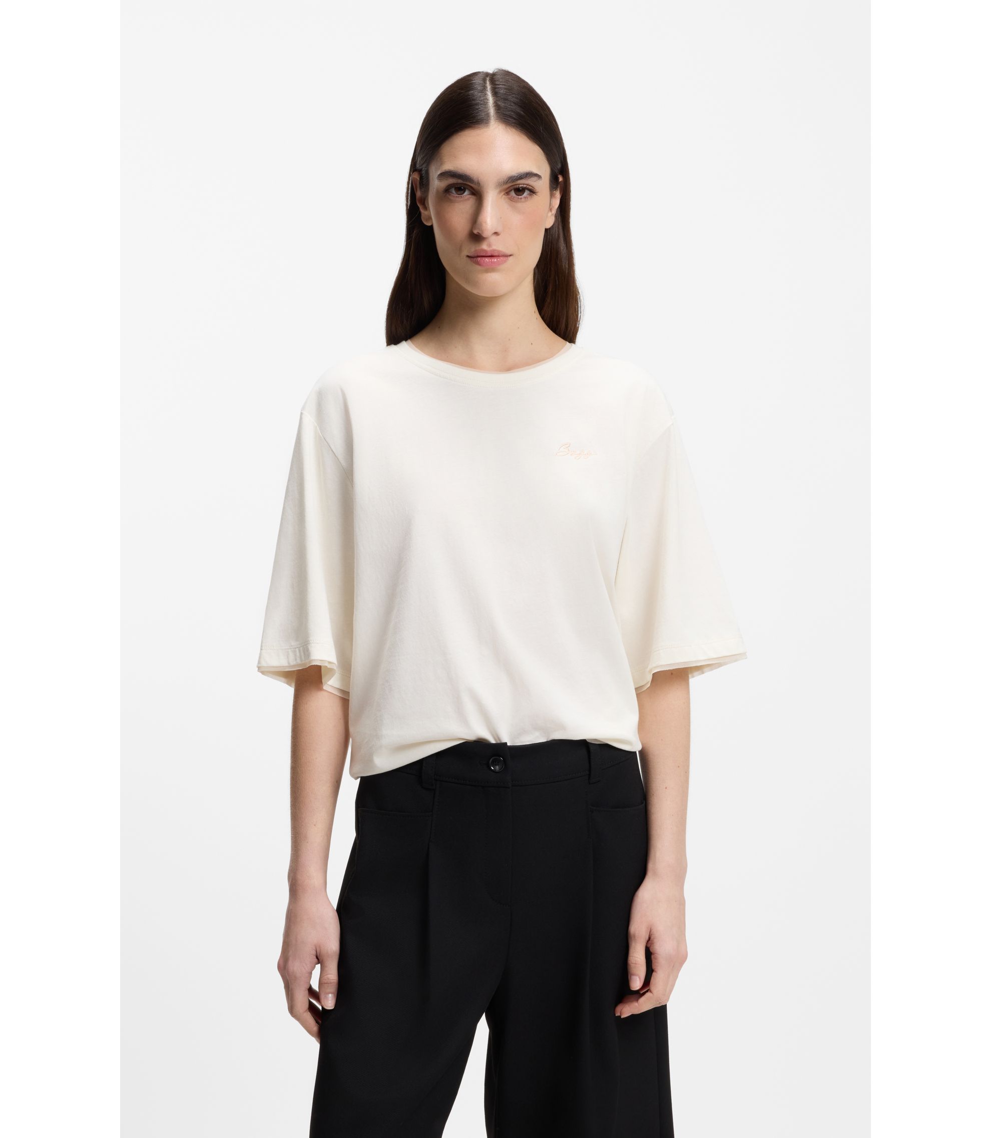 Relaxed-Fit T-Shirt aus Baumwolle mit Mesh-Details