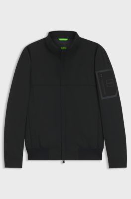 Water-repellent jacket in brushed fabric, Black