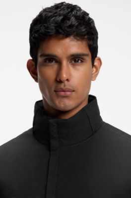 Veste d&eacute;perlante en tissu bross&eacute;, Noir