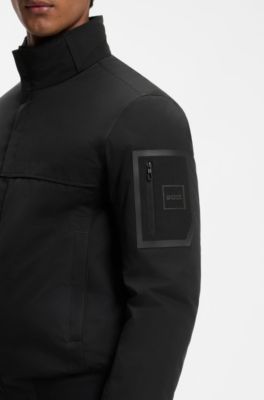 Water-repellent jacket in brushed fabric, Black