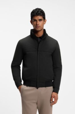 Water-repellent jacket in brushed fabric, Black