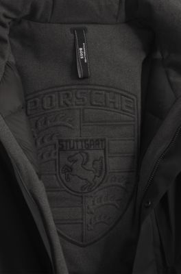 Porsche x BOSS Signature Edition gewatteerde jas, Zwart