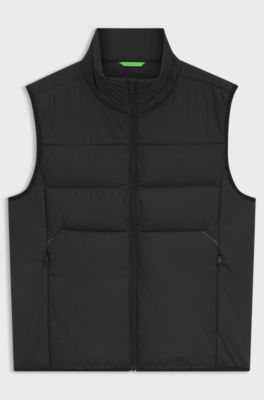 Regular-fit padded gilet with zipped pockets, Black
