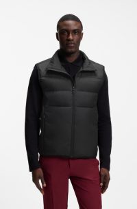 Regular-fit padded gilet with zipped pockets, Black