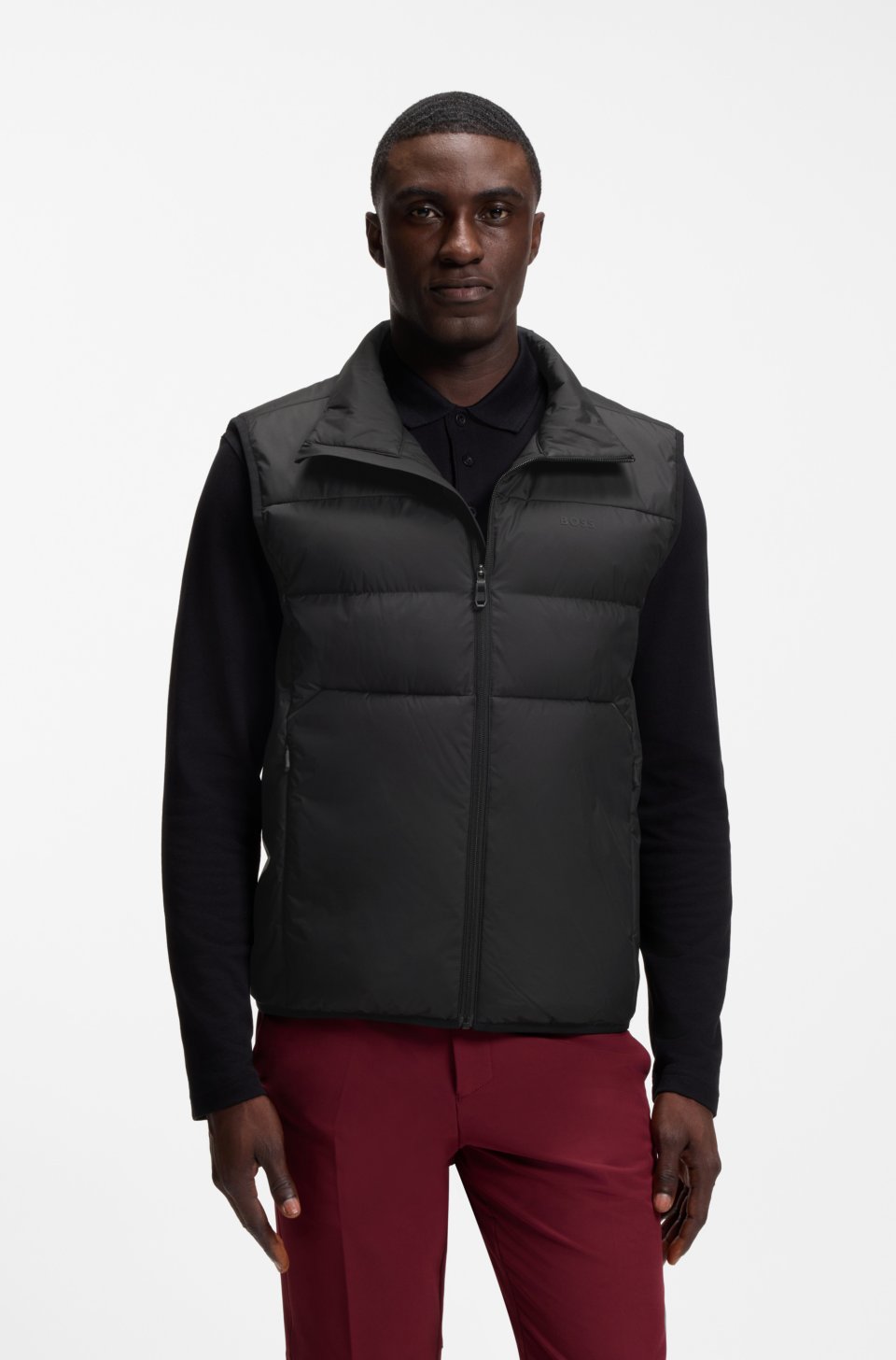 Regular-fit padded gilet with zipped pockets