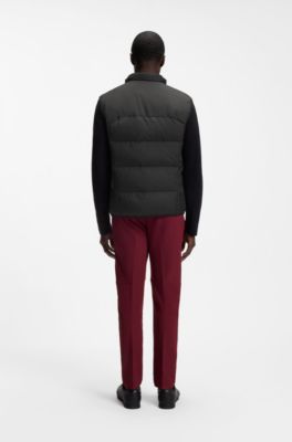 Regular-fit padded gilet with zipped pockets, Black