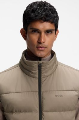 Doudoune Regular sans manches avec poches zipp&eacute;es, Brun chin&eacute;