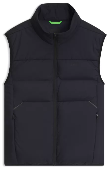 Chaleco regular fit con relleno y bolsillos con cremallera