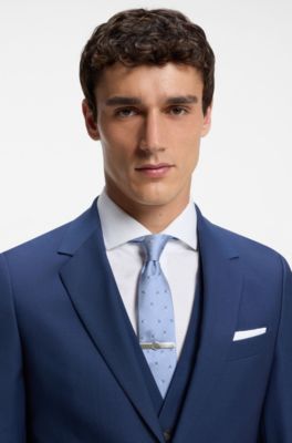 Brass tie clip with round logo detail, Black