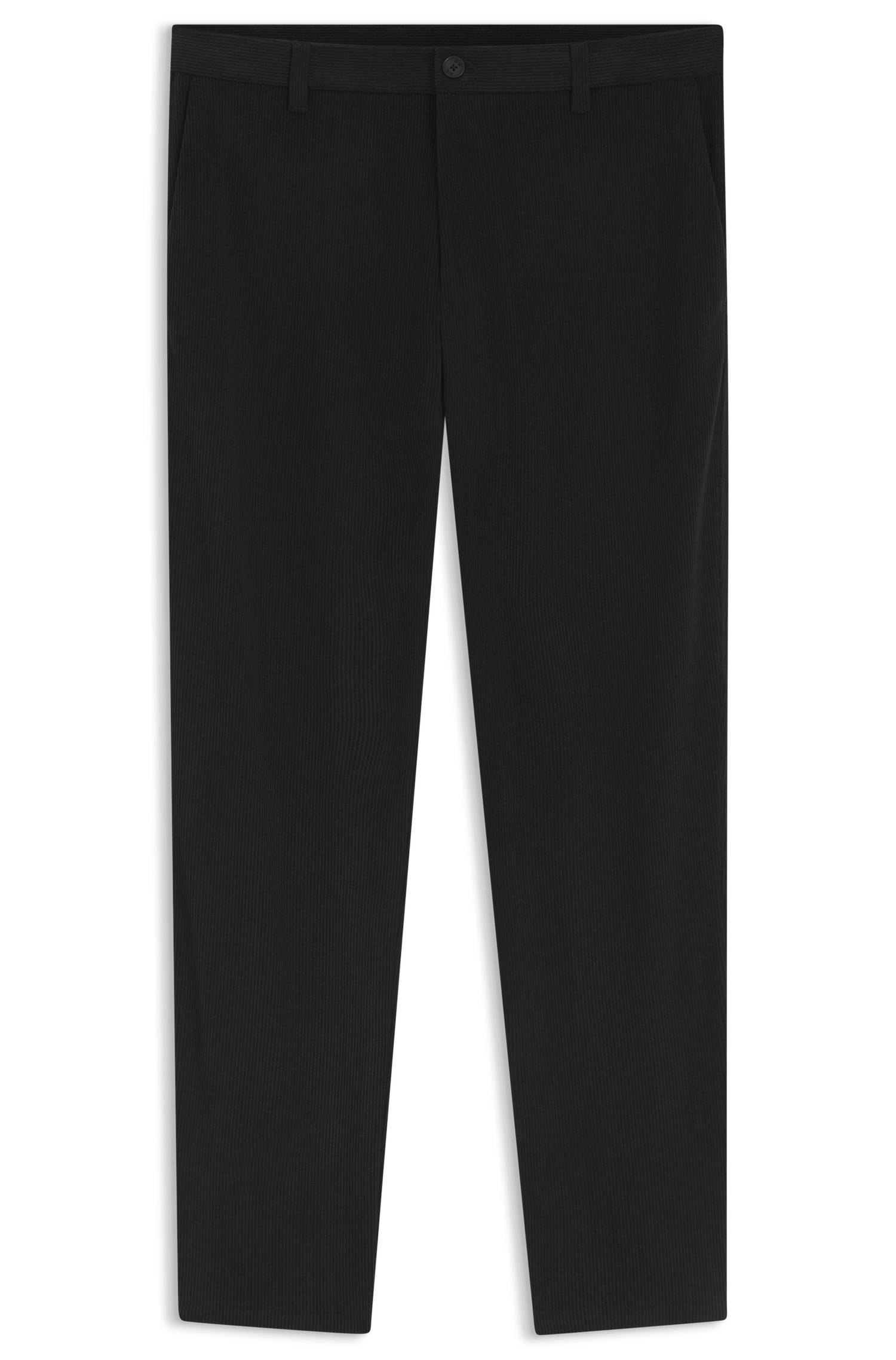 Boss Regular-fit technical corduroy trousers with logo byxor herr – bild 4
