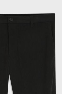 Regular-fit technical corduroy trousers with logo, Black