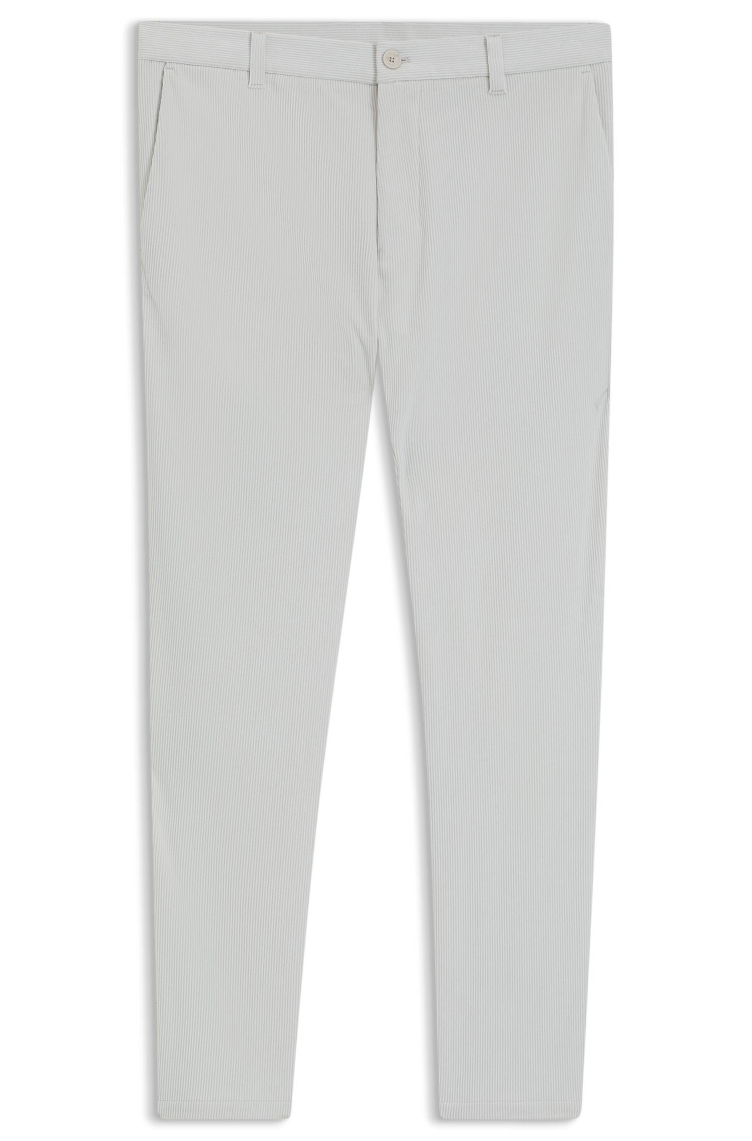 Boss Regular-fit technical corduroy trousers with logo byxor herr – bild 4