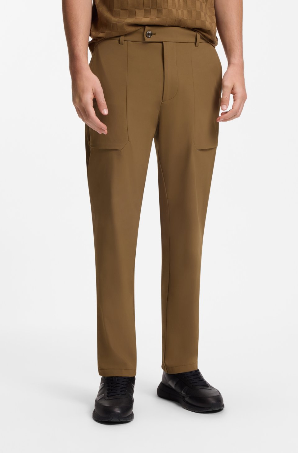 Porsche x BOSS regular-fit trousers in stretch fabric