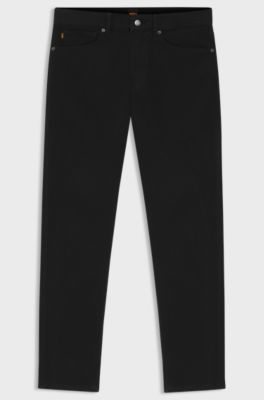 Tapered-Fit Jeans aus bequemem Stretch-Denim mit Stay-Black-Finish, Schwarz