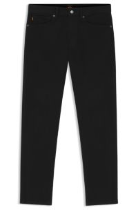 Tapered-fit jeans in Stay Black comfort-stretch denim, Black