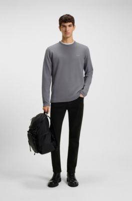 Tapered-Fit Jeans aus bequemem Stretch-Denim mit Stay-Black-Finish, Schwarz
