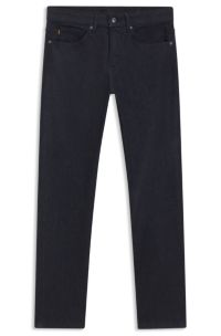 Tapered-fit jeans in pure-blue comfort-stretch denim, Dark Blue