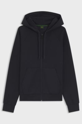 Stretch-cotton zip-up hoodie, Dark Blue