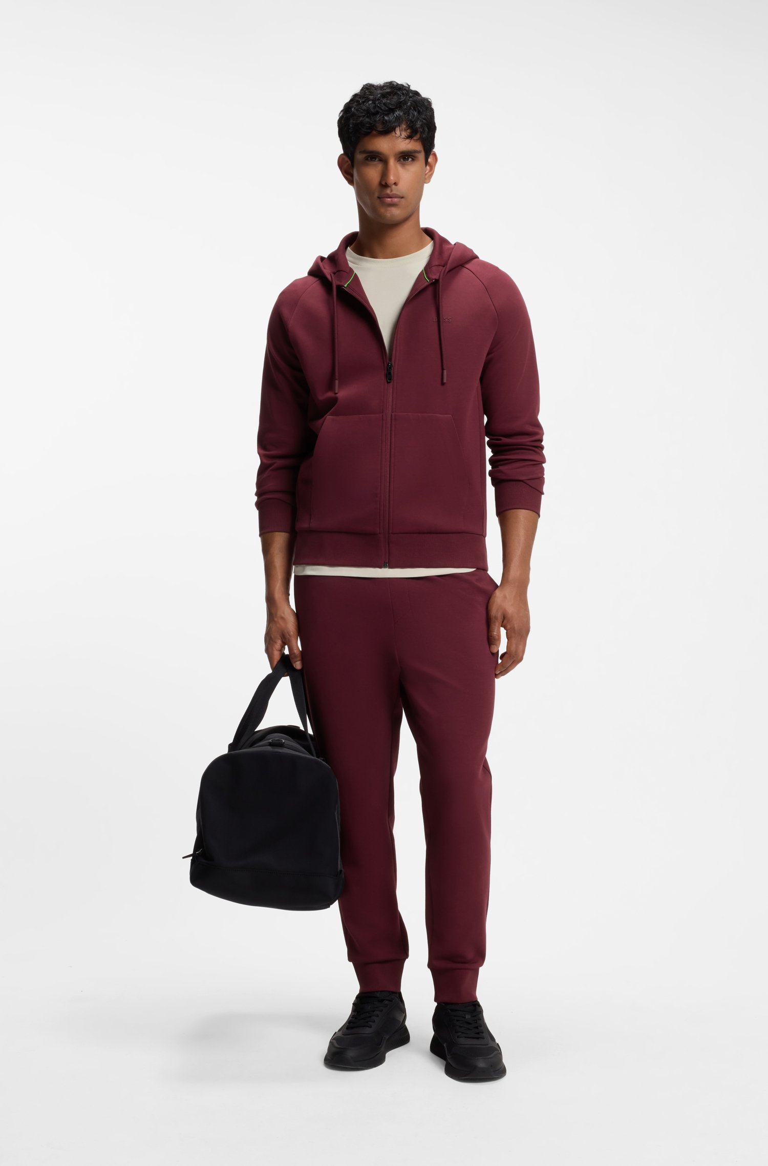 Boss Stretch-cotton zip-up hoodie herr – bild 2